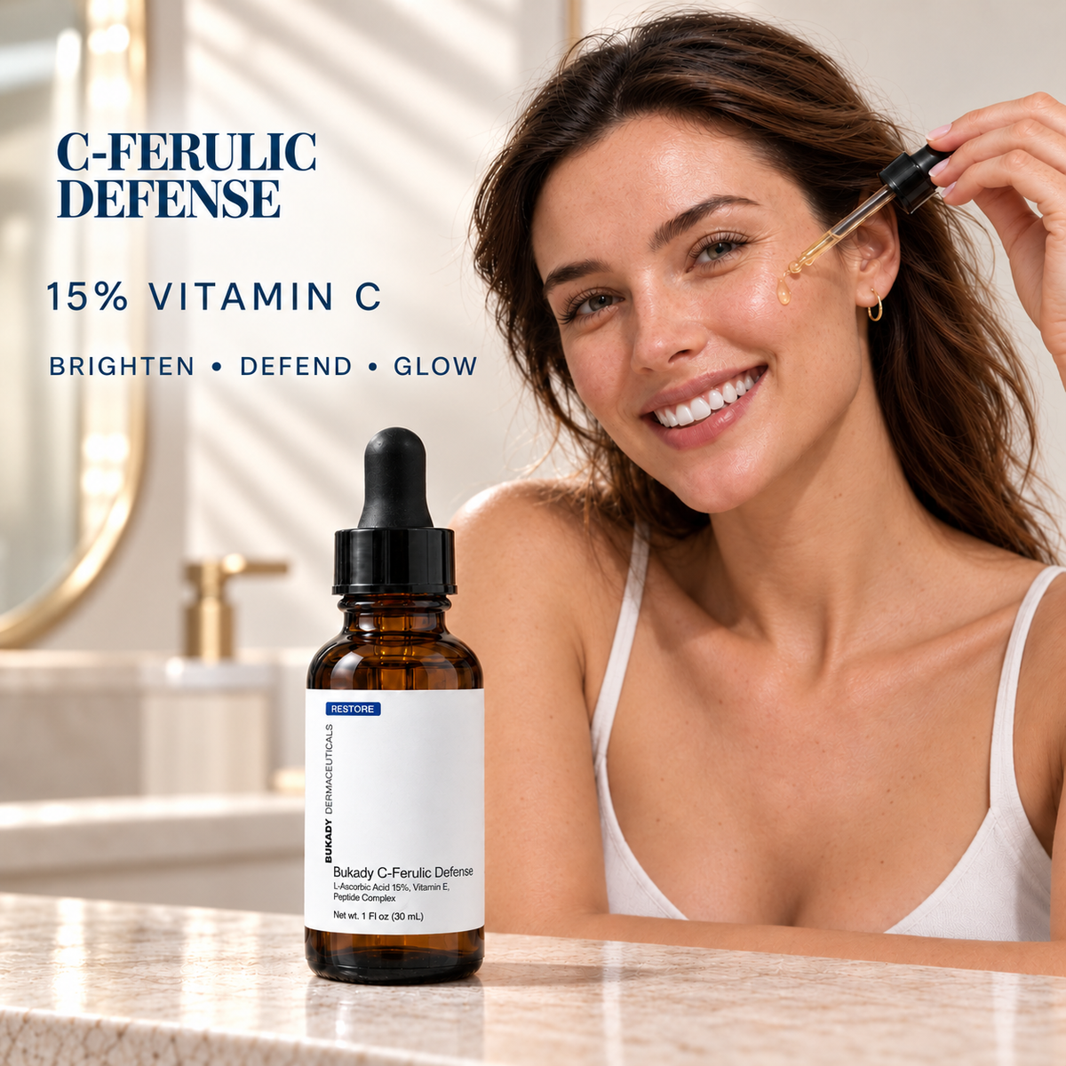 Bukady C-Ferulic Defense | Sérum antioxydant à 15 % de vitamine C